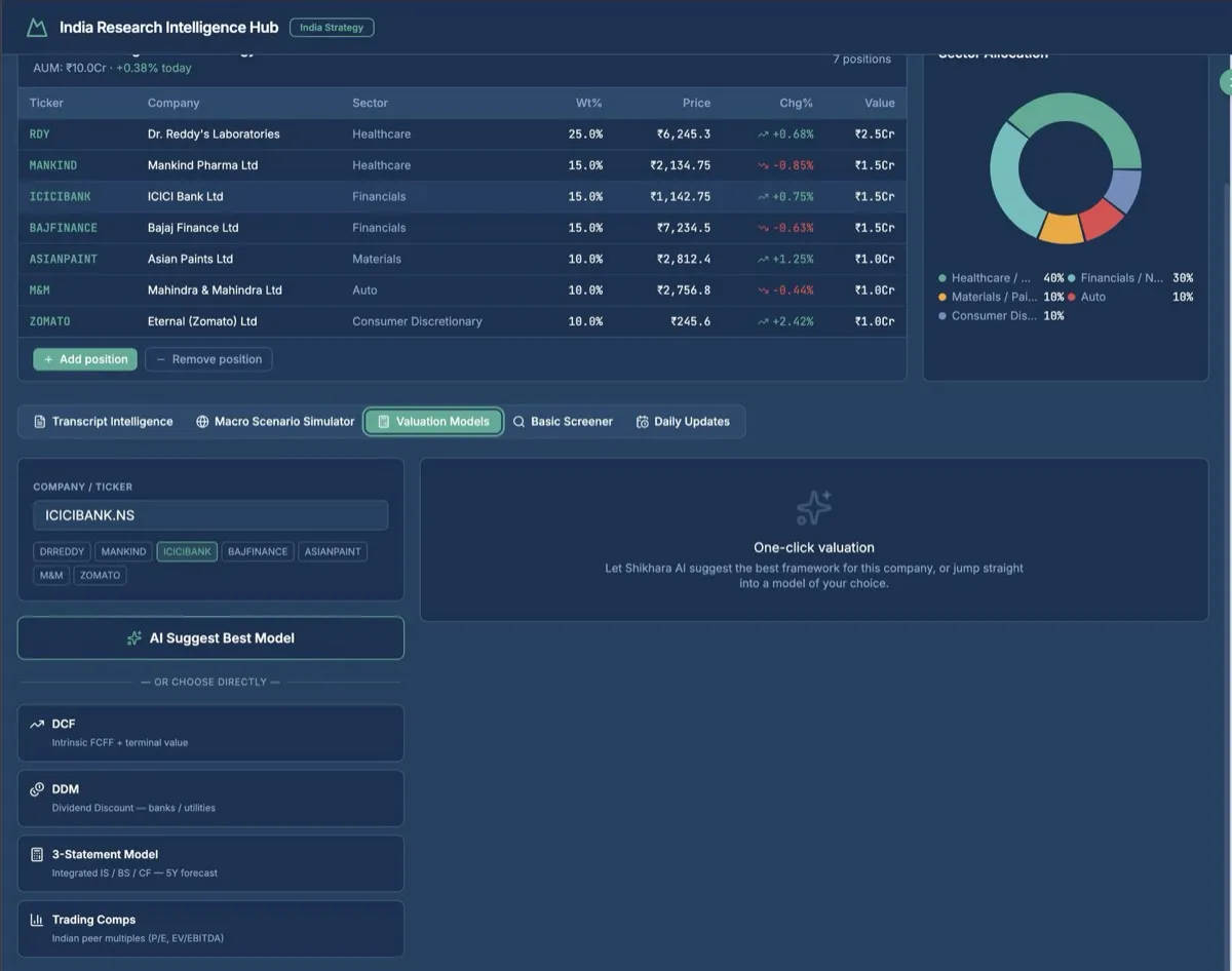 StockLens: one-click valuation models